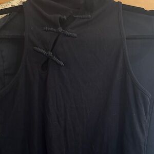 Elegant Black Sleeveless Crop Top with Knot Details